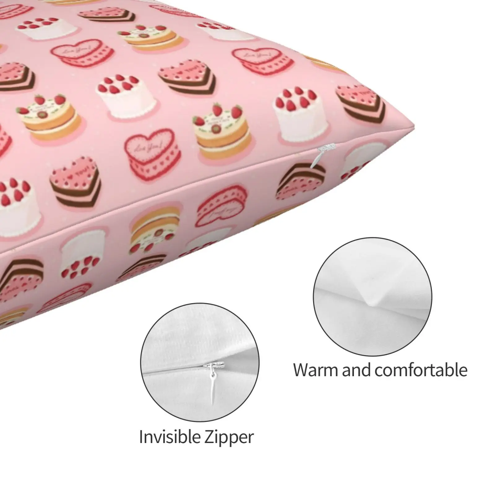 Симпатичная розовая Подушка с изображением тортов модель 20x30 50*75 диван для