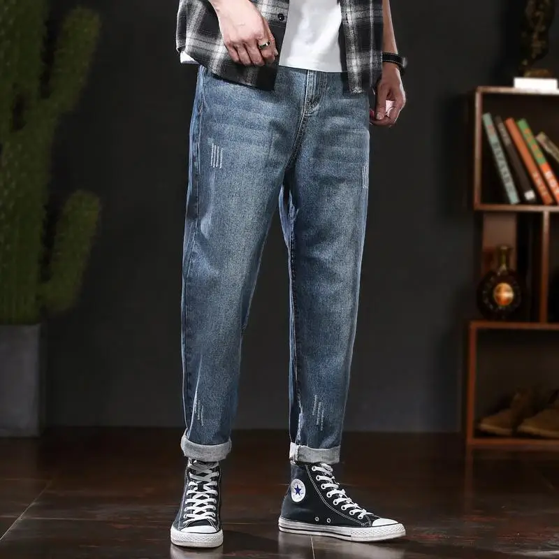 

Spring and Winter Men's Denim Straight Loose Trendy Men's Pants