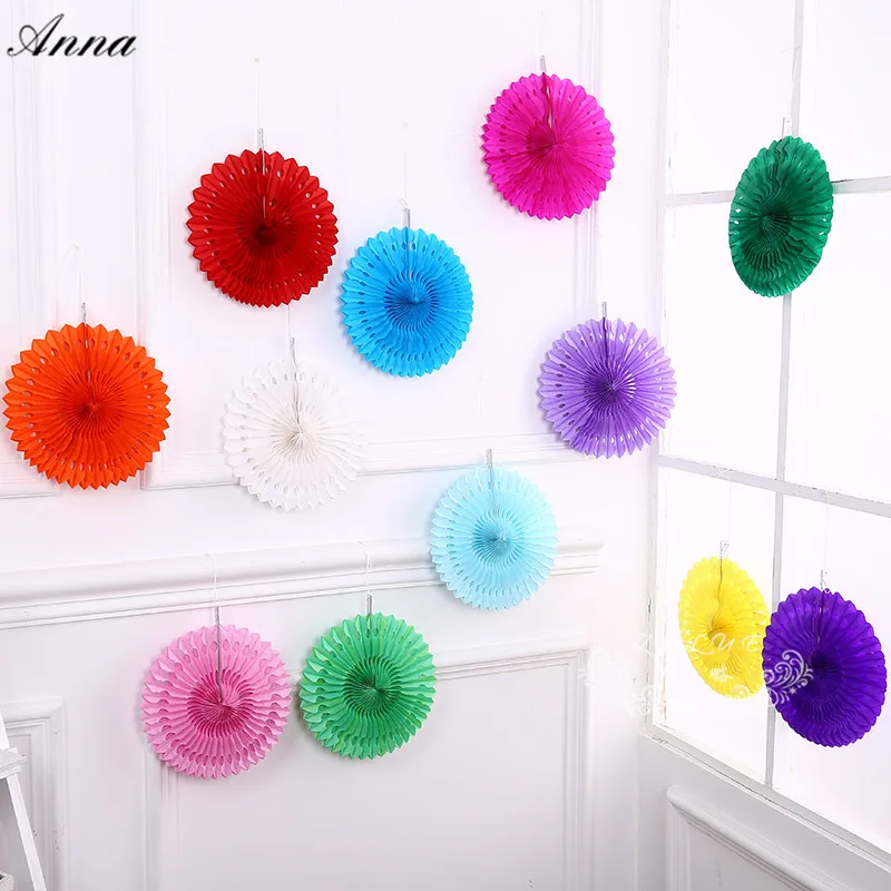16 дюймов (40 см) полые подвесные бумажные вееры для дома сада свадьбы детского дня