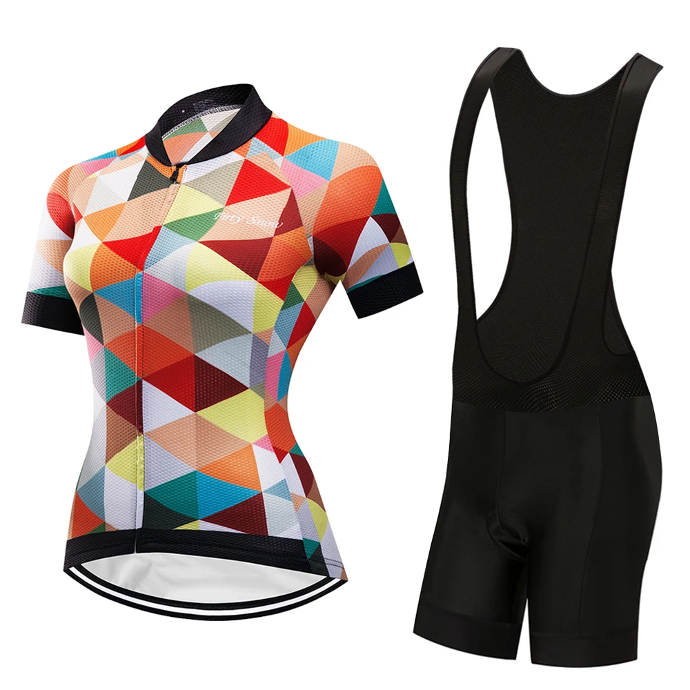 

Free Shipping Women Cycling Jersey Set BIB Gel Shorts 2022 Summer Road Bike Clothing MTB Dress Female Suit Bicycle Clothes Wear