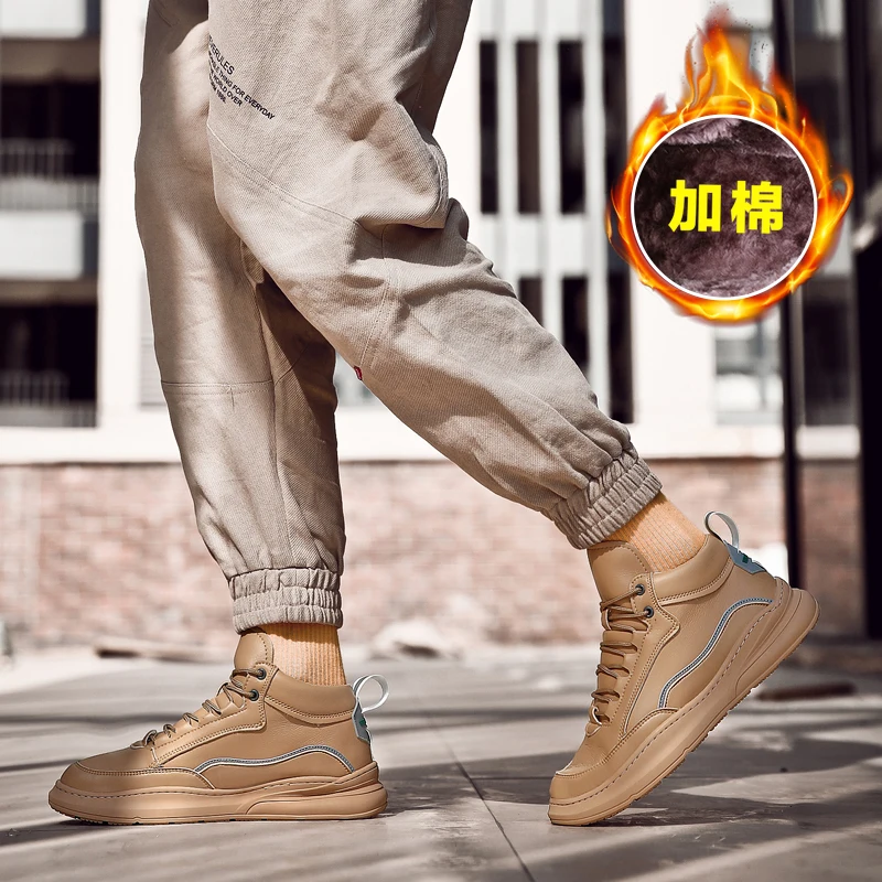 красовки обувь мужская зимняя Теплые белые кроссовки для мужчин меховые