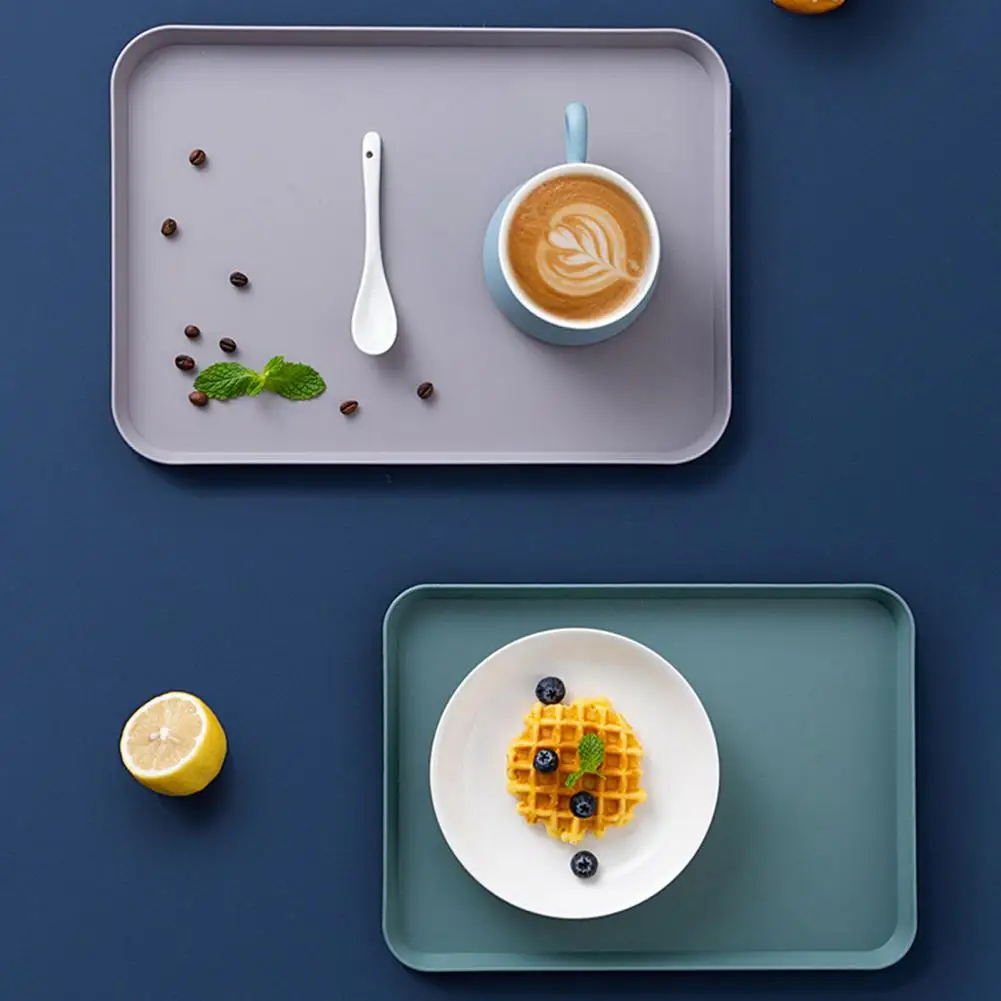 

Household Fruit Dessert Tray Multifunctional Living Room Rectangle Plastic Put Tea Cup Tray Storage Tray Kitchen Supplies
