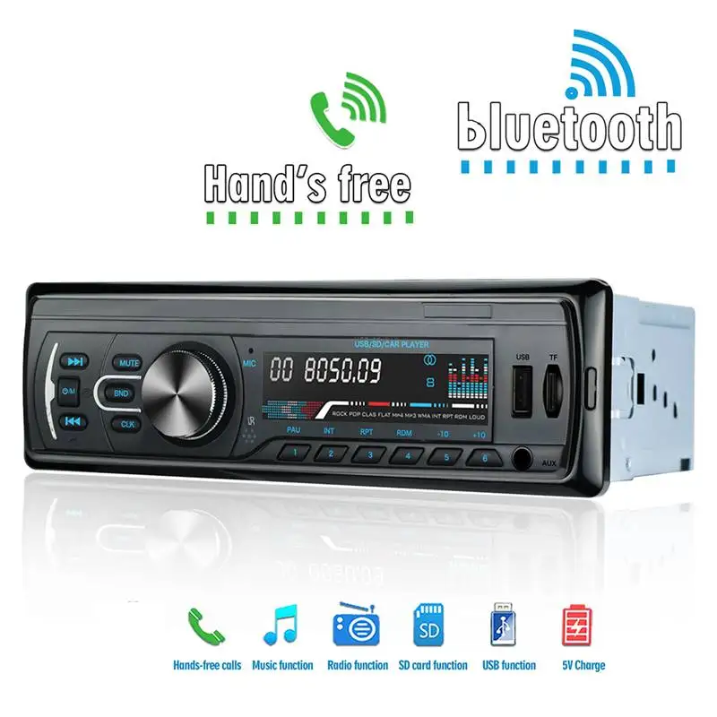 1 Din Автомобильный мультимедийный плеер Автомобильный радиоприемник с bluetooth MP3 музыкальный плеер Автомобильный стерео радио Hands-free fm-приемник USB 12 В-dash