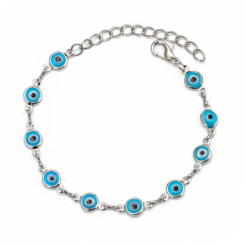 Многослойный браслет 14 к с золотым наполнителем со счастливым темно-синим