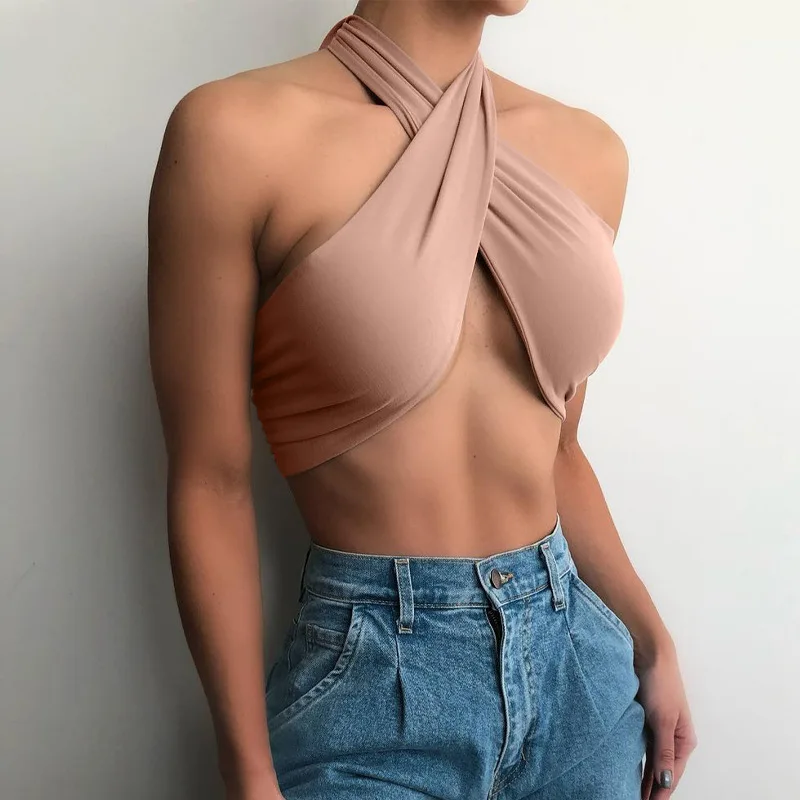 

Women Corset Camisole Cropped Bustier Top Sexy Off Shoulder Halter Lace Up Tank Top Clubwear Summer Solid Vest Slim Streetwear