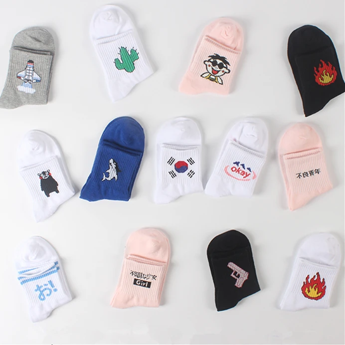 Взрослый Размеры короткие носки вспыш и чудо-пламя кактусы пистолет Корея хорошо