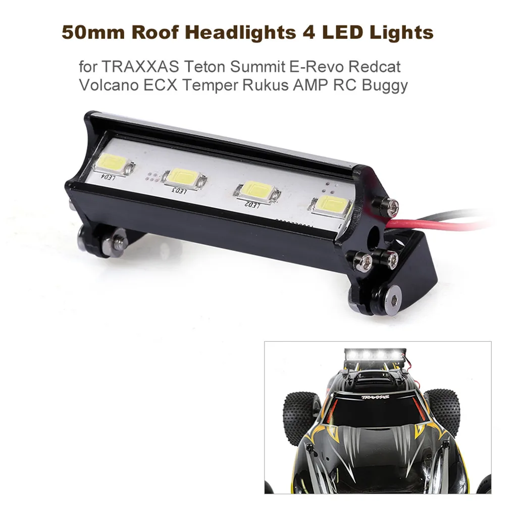 50mm 4 LED Lights Roof Headlights RC Off-Road Dome for TRAXXAS Teton Summit Redcat Volcano ECX Temper Rukus AMP images - 6