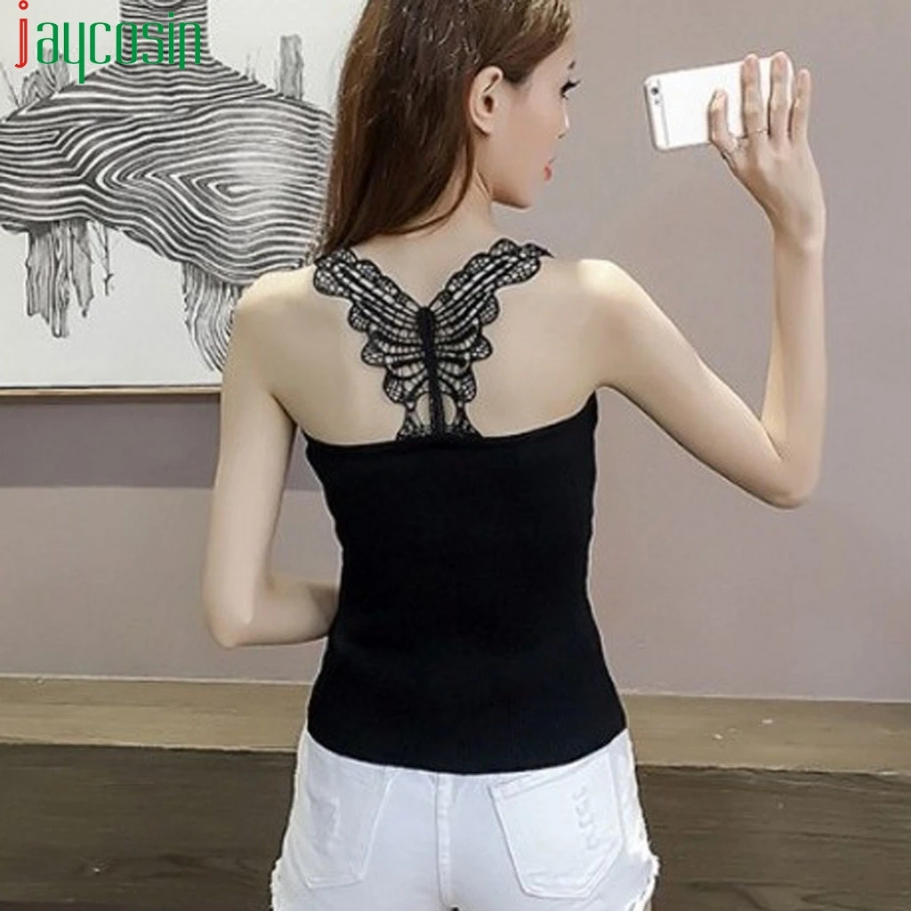 Женские топы на бретельках однотонные сексуальные обтягивающие летние