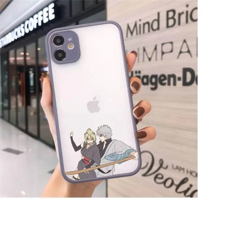 

GINTAMA painting soft shell Phone Cases matte transparent For iphone 7 8 11 12 plus mini x xs xr pro max cover