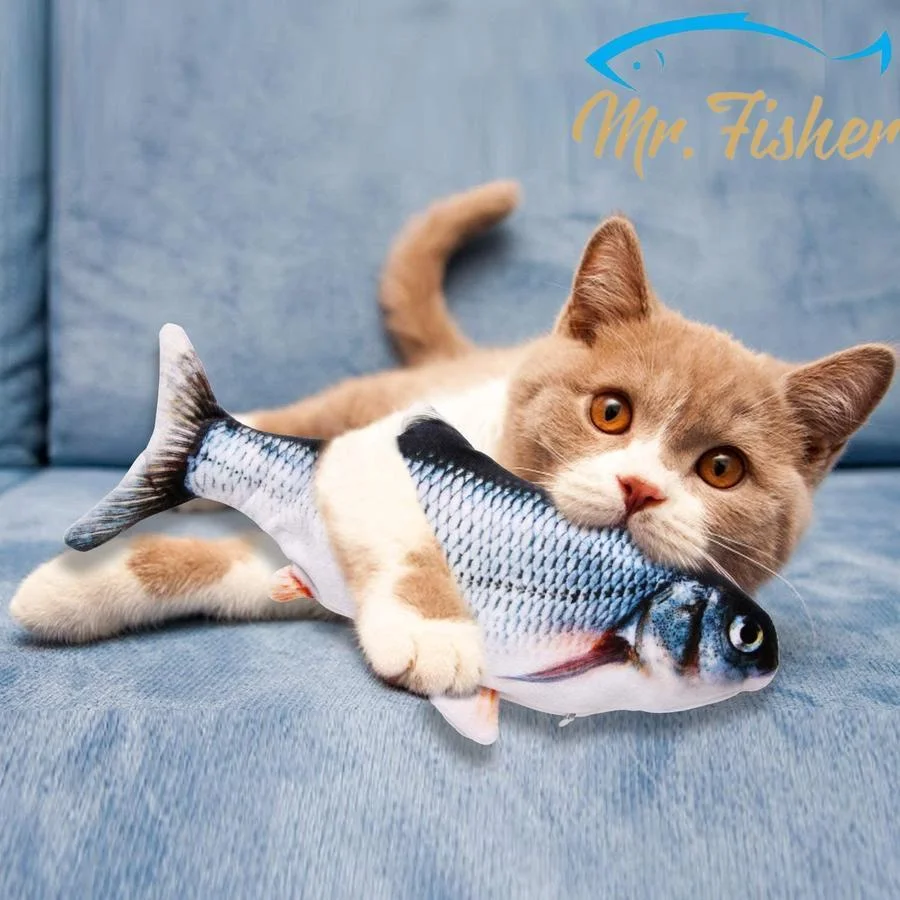 

Cat Toy Fish Floppy USB Charger Electric Toy Catnip Sound 30CM Dog Cat Chew Bite Interactive 3D Soft Dance Fish Toy Pet Supplies