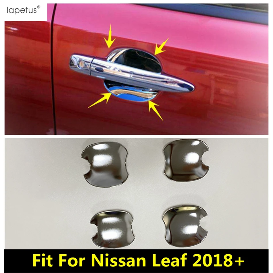 

Accessories For Nissan Leaf 2018 - 2020 ABS Chrome Door Pull Doorknob Handle Bowl Frame Cover Kit Trim Exterior 4 Pcs / Set