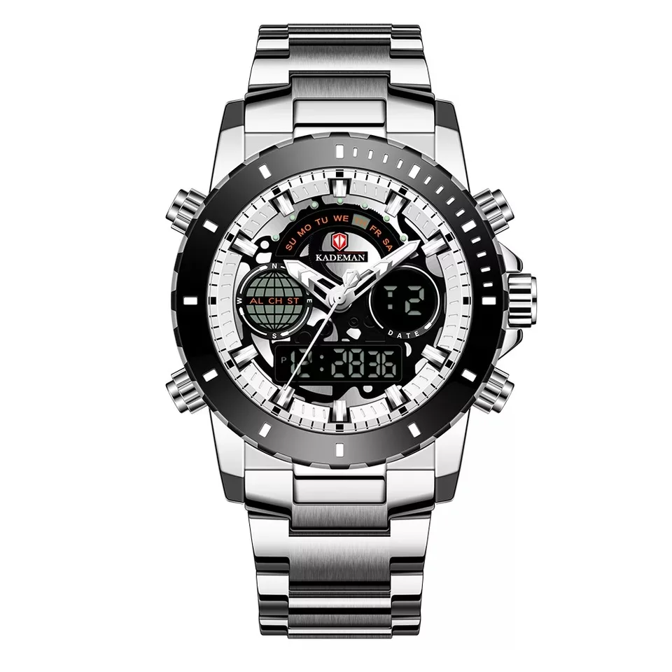

KDM's new outdoor sports pointer digital dual-display luminous men's watch multifunctional waterproof timing military watch