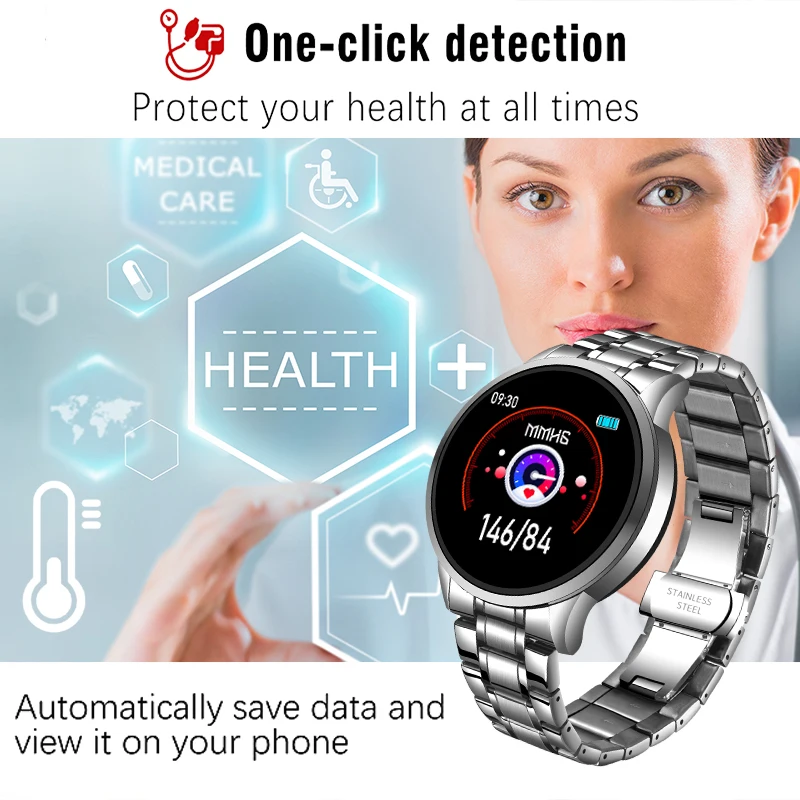 LIGE 2020 New Smart Watch Men Heart Rate Blood Pressure Information Reminder Sport Waterproof for Android IOS Phone |