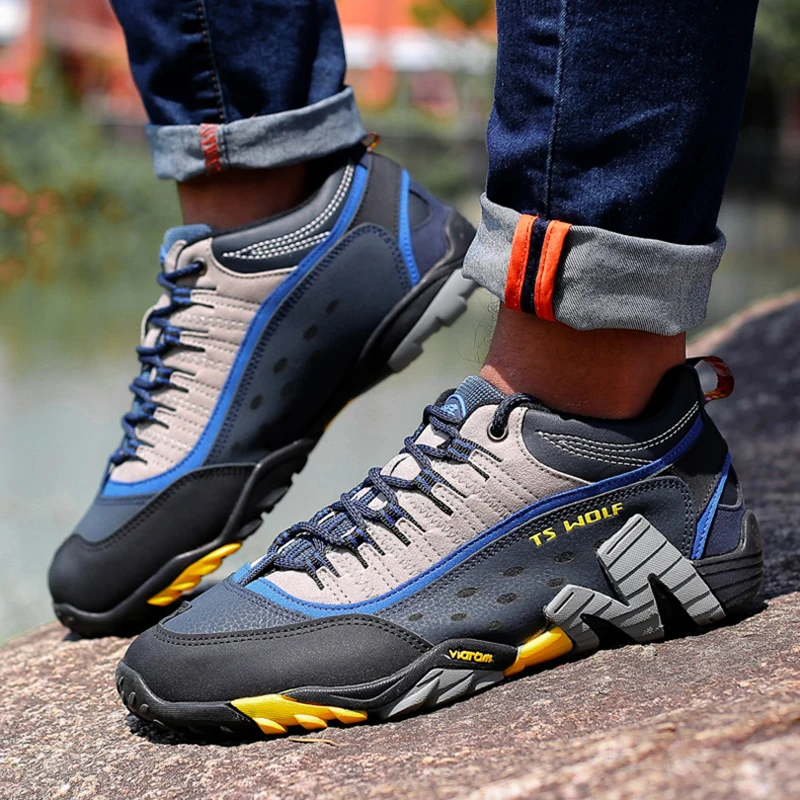 Уличные из натуральной кожи Для мужчин Пеший Туризм обувь Водонепроницаемый