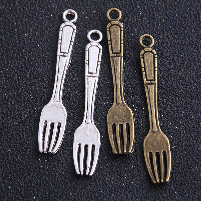 10pcs/lot 9*54mm Free shipping Antique Alloy Tableware fork Charms Jewelry Pendants | Украшения и аксессуары
