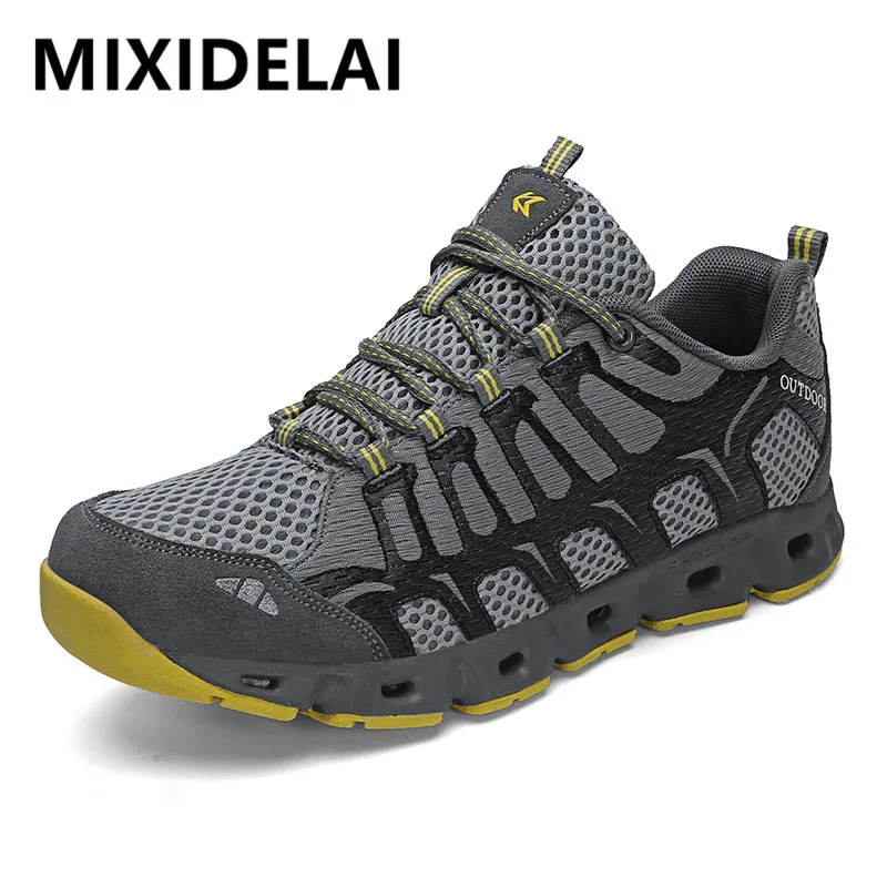 

2023 New Brand Mens Breathable Mesh Sneakers Men's Shoes Outdoor Flat Shoes Men Comfortable Handmade Casual Shoes Big Size 35-46