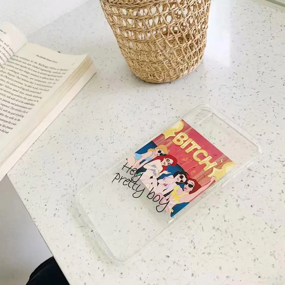 Милый прозрачный чехол для телефона из ТПУ с узором девочек iPhone X XS Max XR 7 8 6 6s Plus