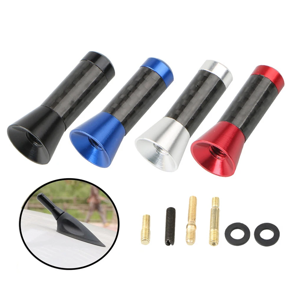 

1PC Car Roof Antenna Universal 3.5/8/12cm Carbon Fiber Radio Aerial Antenna With Screws Car Exterior Decoration Accessories
