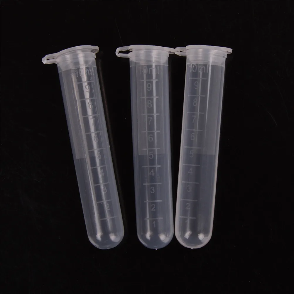 

10ml Sample Test Tube Specimen Tube Lab Supplies Clear Micro Plastic Centrifuge Vial Snap Cap Container For Laboratory 20pcs