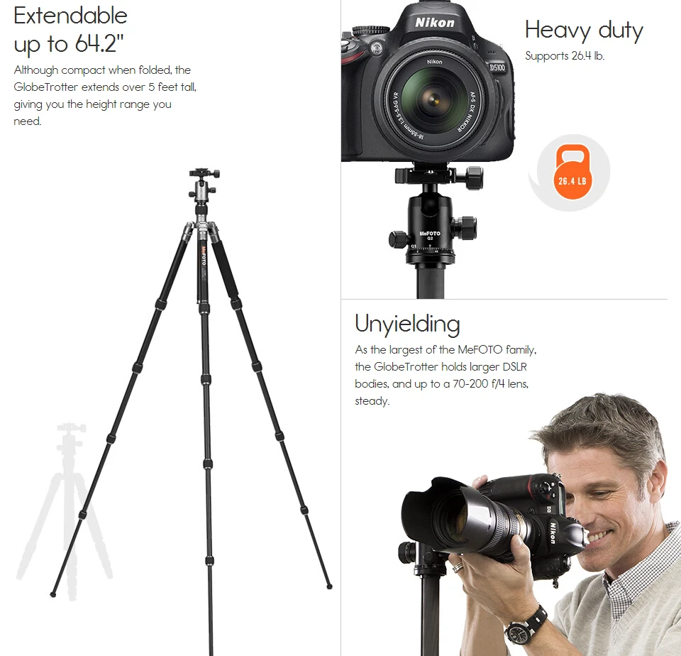 

MeFOTO A2350Q2 Tripod Aluminum Tripods For Camera Monopod Q2 Ball Head 5 Section Carry Bag Max Loading 12kg DHL Free Shipping