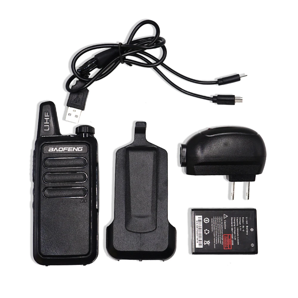 

Mini Baofeng BF-R5 Walkie-Talkie 5W FM Transceiver KDC1 Handheld Two-Way CB Ham Radio Station WLN KD-C1 Communicator USB Charge