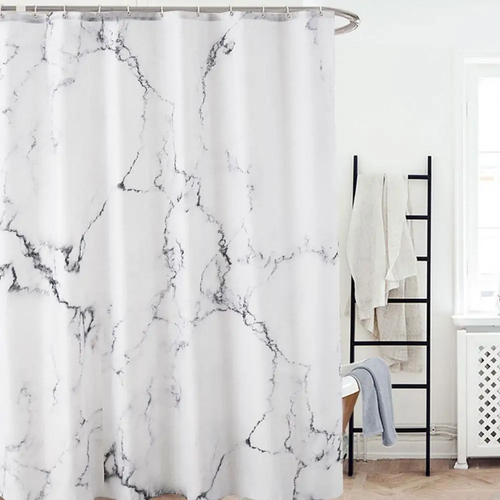 

Marble Bathroom Shower Curtain Thicken Waterproof Shower Curtain With Hooks Decorative Bathroom Accessories 72x72 Inches