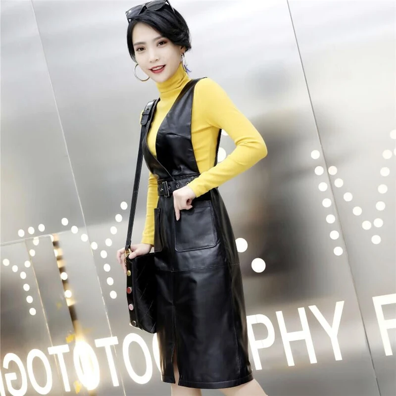 Платье на бретелях 2021 новые модные туфли из натуральной кожи Повседневные платья