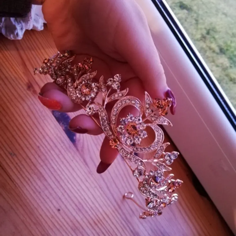 Женские винтажные тиары FORSEVEN Тиары цвета золота в стиле барокко с цветами и