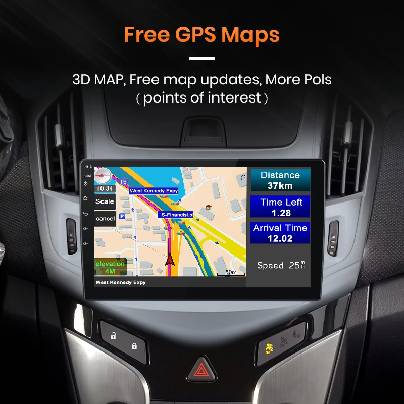 Автомагнитола AWESAFE PX9 для Chevrolet Cruze мультимедийный видеоплеер на Android 2012 2 Гб ОЗУ 32