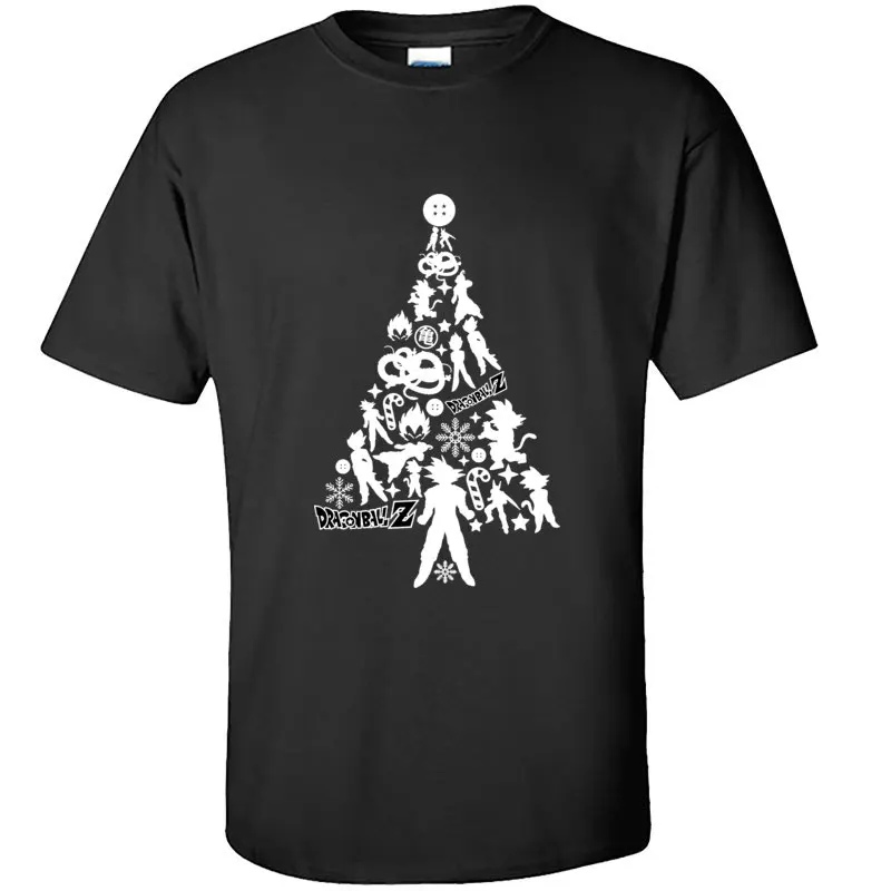 Дизайнерская мужская футболка с рисунком в виде рождественской елки супер Гоку