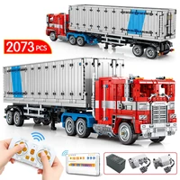2073pcs city app rc technical engineering truck building blocks remote control transport vehicle car bricks toys for boy gift