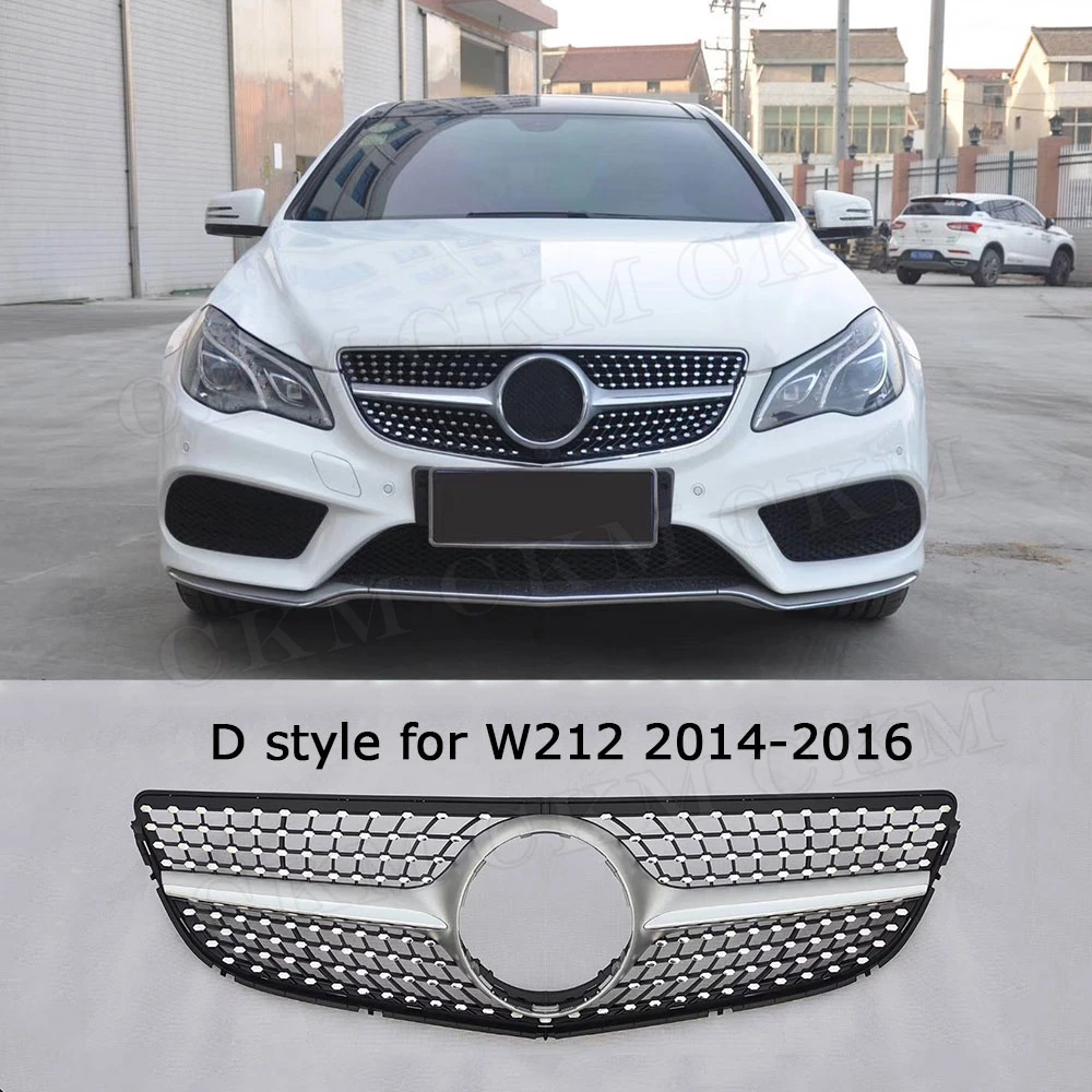 W212 D Е класс ABS черный серебряный передний бампер решетка решетки для Mercedes Benz W212 W213 C238 E200 E250 E300 E320 E350 AMG GT R 14-19 - Цвет: W212 D