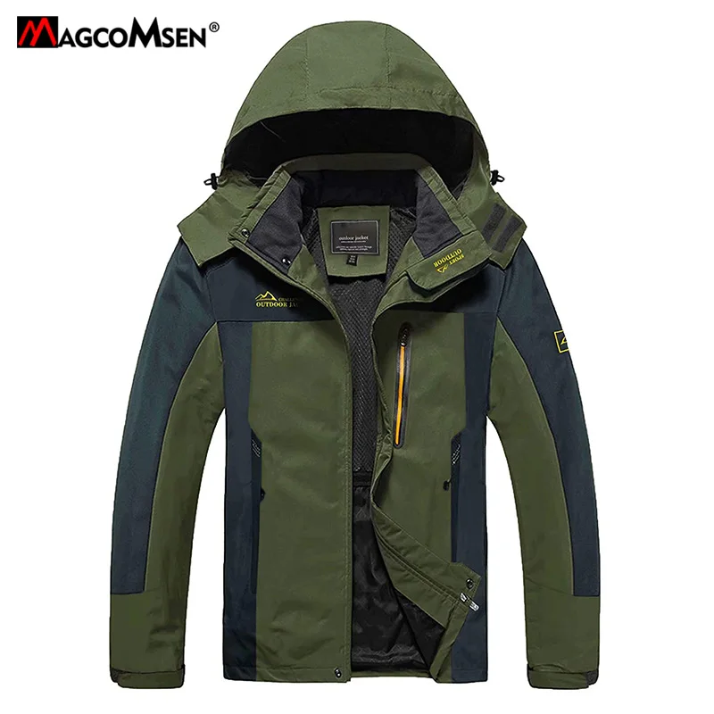 MAGCOMSEN Men Jackets 2021 New Autumn Outdoor Windproof Waterproof Hooded Coat with Multi Pockets Windbreaker for Hiking Fishing | Мужская