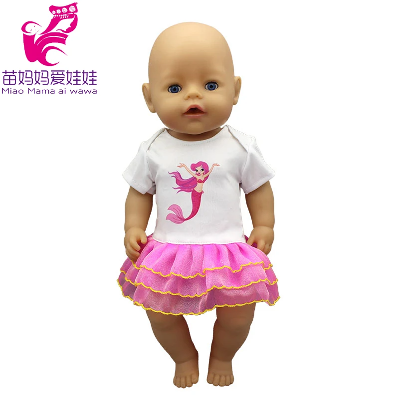 Одежда для кукол новорожденных платье рубашка с единорогом 18 дюймов кружевной