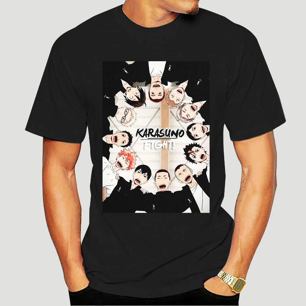 

Men T-Shirt Karasuno Haikyuu Vintage Pure Cotton Shirt Short Sleeve Kuroo Anime Bokuto Oya Manga Shoyo Volleyball T Shirt 6477X