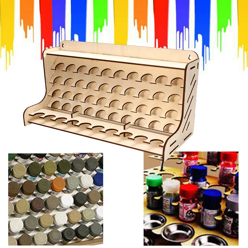 50 горшков деревянные пигментные бутылки органайзер для хранения цветные краски