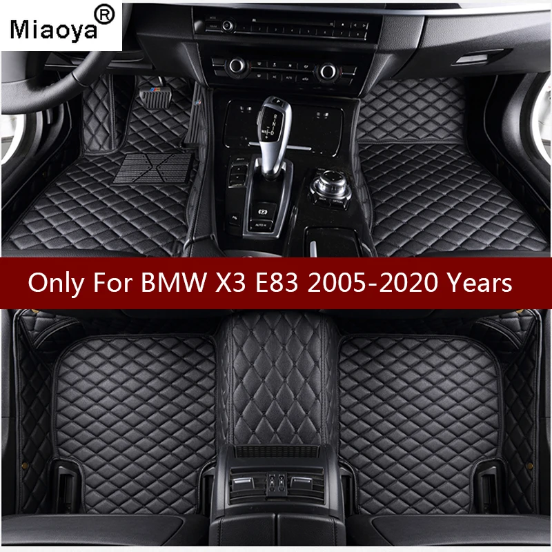 

Miaoya mat leather car floor mats for Bmw X3 E83 2004-2013 2014- 2016 2017 2018 Custom auto foot Pads automobile carpet cover
