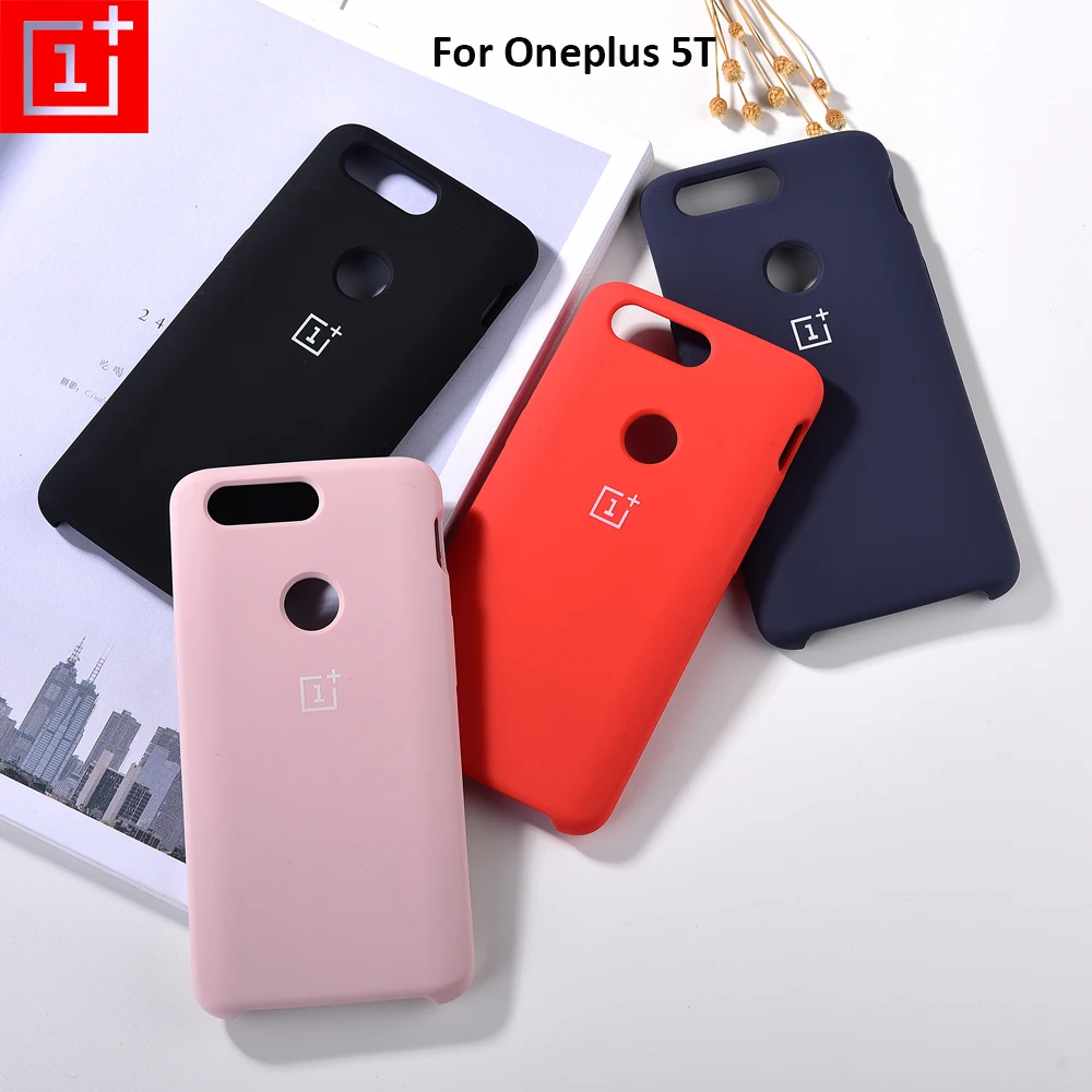 Оригинальный чехол Oneplus 5T из жидкого шелковистого силикона мягкая на ощупь