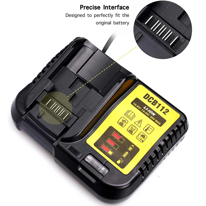dcb112 12v 20v max lithium ion battery charger for dcb206 dcb205 dcb203 dcb201 dcb120 replace for dcb107 dcb105 dcb101 dcb115 free global shipping