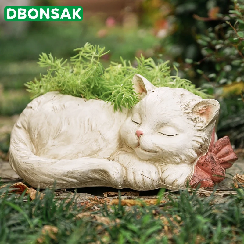 Животные цветочный горшок кошка котенок цветочное устройство полимерная ваза