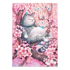 Холст Размер 5D алмазная Вышивка Полный Кот Вышивка крестиком наборы алмазная живопись Бриллиантовая мозаика с животным Вишневое дерево для дома