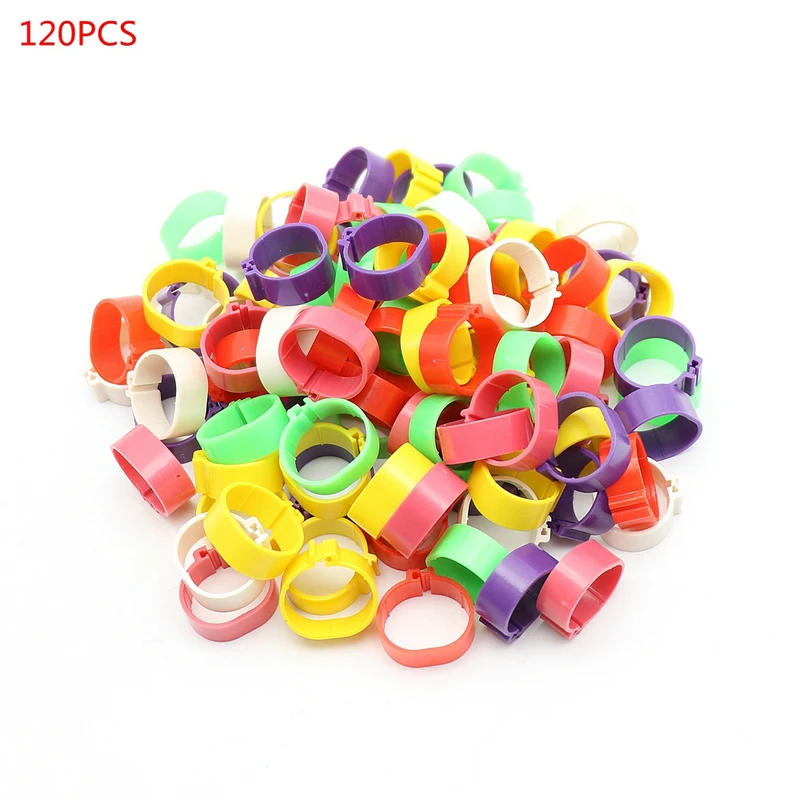 120PCS 16MM Chicken Hen Pigeon Foot Rings Leg Poultry Dove Birds Chicks Duck Parrot Clip Rings Band Quail Ring
