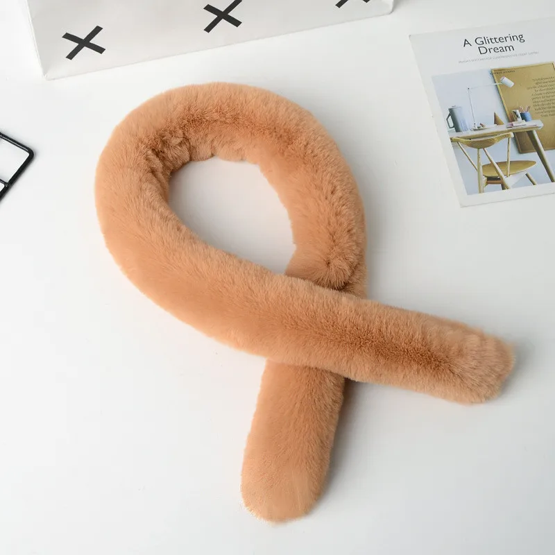 Осенний и Модный зимний шарф с имитацией кроличьего меха 85 см плюшевый простой