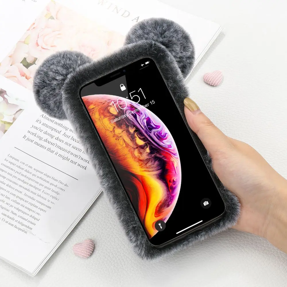 Чехол для телефона LAPOPNUT Роскошный милый теплый плюшевый чехол с объемными
