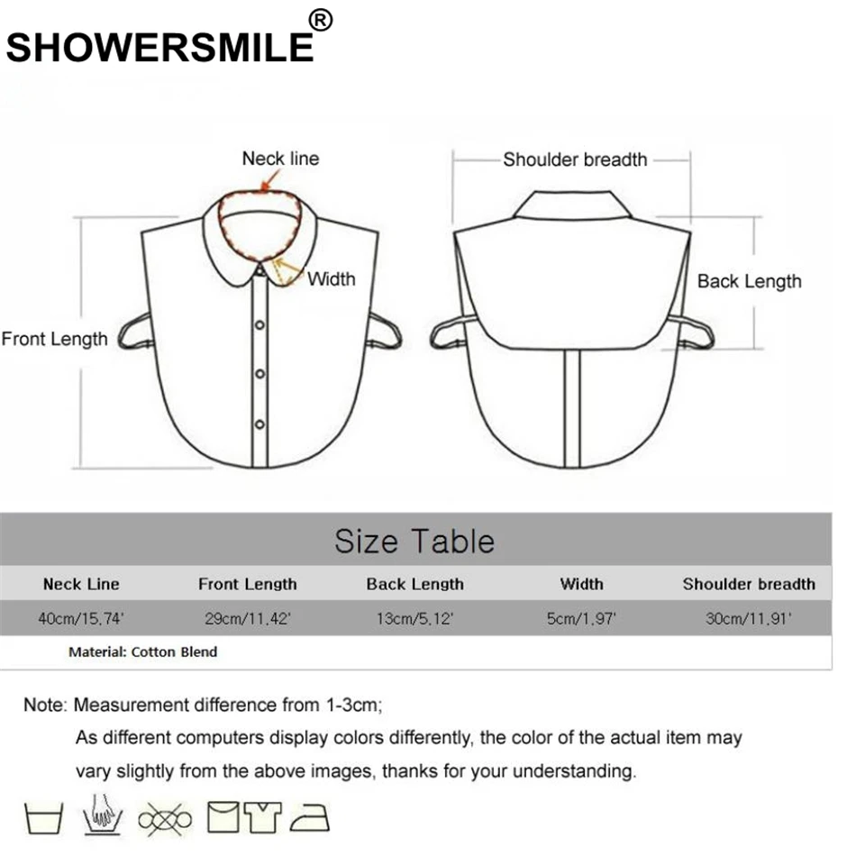 SHOWERSMILE цветочный ложный воротник с свитерами хлопковый женский милый Принт