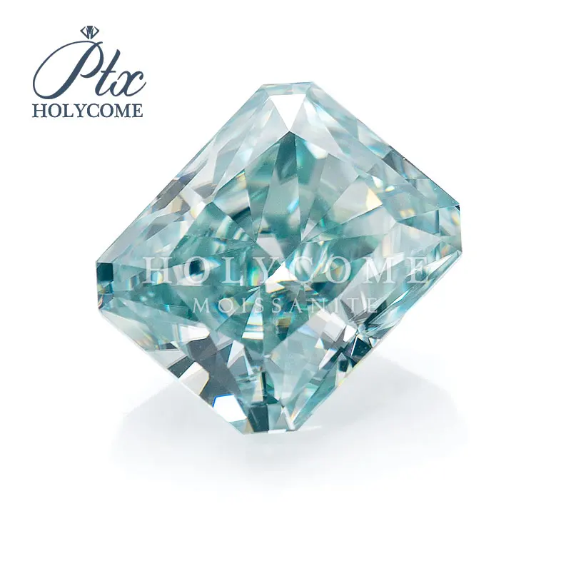 

6X7mm 2020 hot sale radiant cut blue moissanite gemstone VVS1 accept whole sale top quality for jewlery making free carving