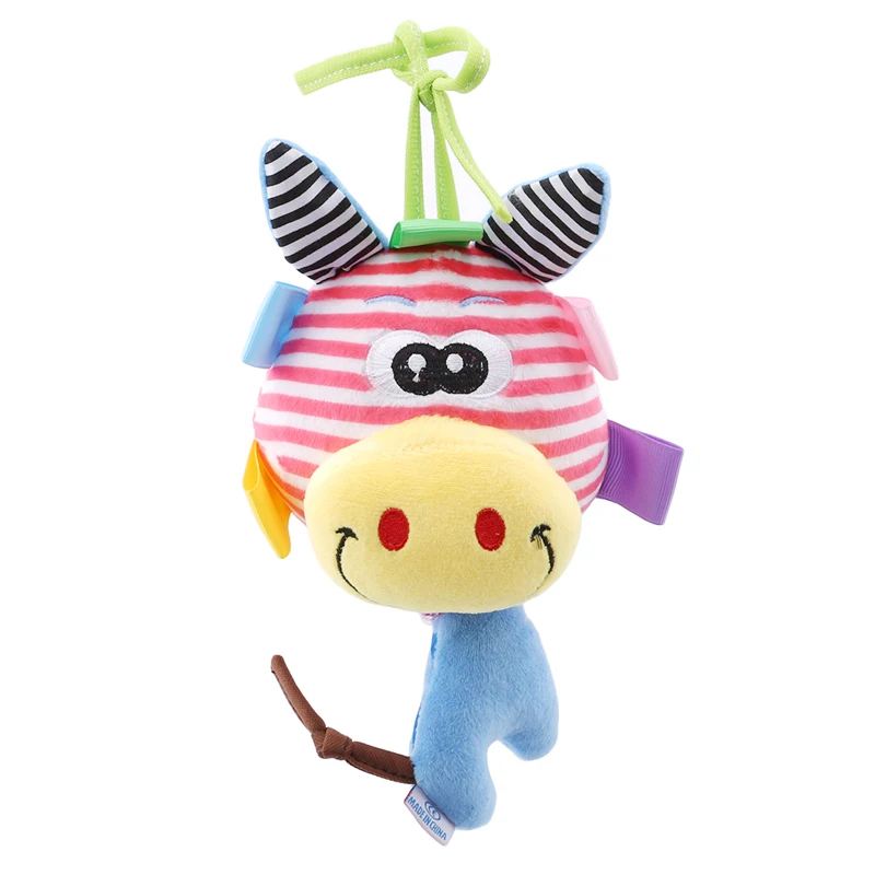 

Baby Soft Handbells Cute Rattle Toy Cartoon Shaped Plush Doll Appease Toys For Infant Musical Rattles Baby Supplies