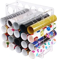 25 hole vinyl roll holder acrylic vinyl storage rack balanced vinyl storage organizer rack detachable paper organiser