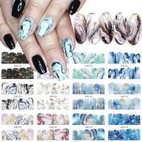 12 design marble gradient water nail stickers texture smudge nail watermark decals diy skills to decorate nail art accessories