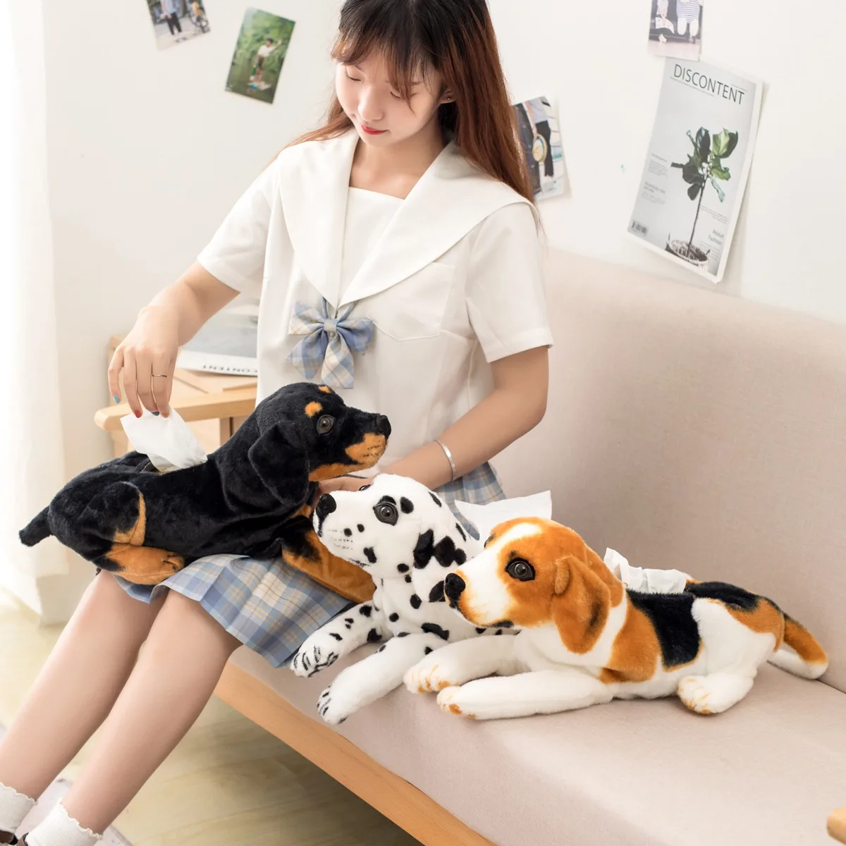 

Creative Imitation Dog Paper Cover Kawaii's Animal Plush Ornaments Warm Home Decorations